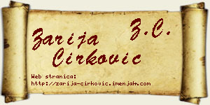 Zarija Ćirković vizit kartica